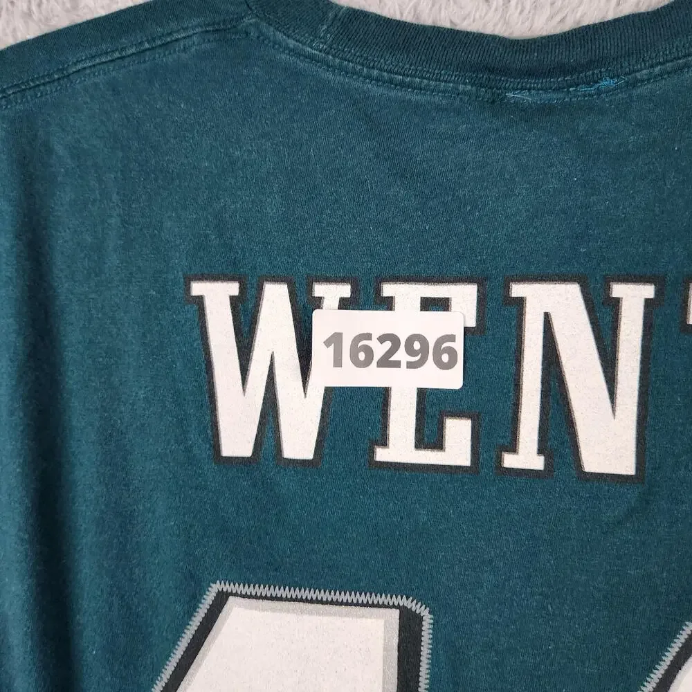 Philadelphia Eagles Shirt Mens Medium Green 11 Wentz NFL Football Graphic Lgo